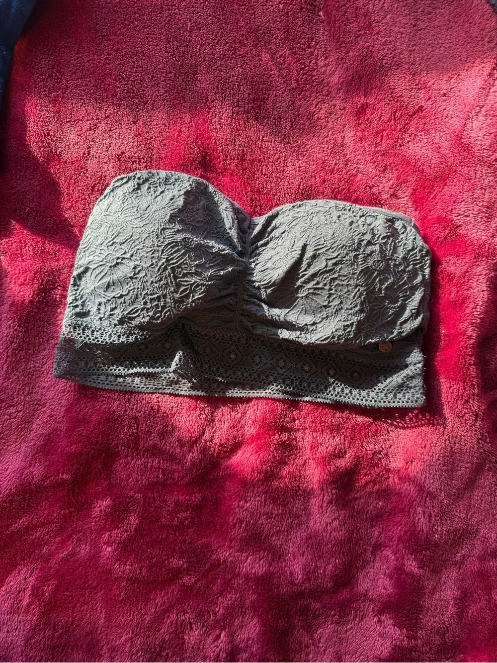 Lucky Brand Gray Lace Strapless Bandeau